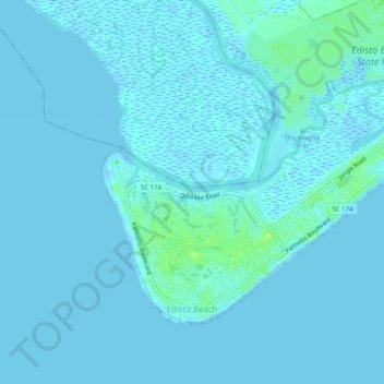Edisto Beach topographic map, elevation, terrain