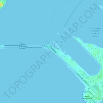 Hobie Island Beach Park topographic map, elevation, terrain