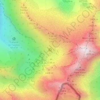 Refuge «Les Estagnous» topographic map, elevation, terrain
