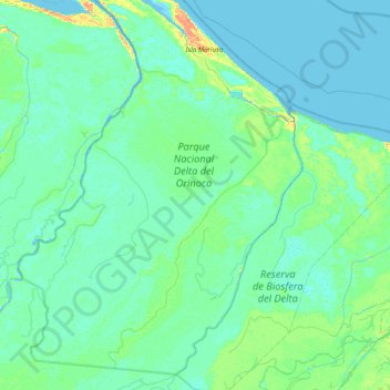 Parque Nacional Delta del Orinoco topographic map, elevation, terrain