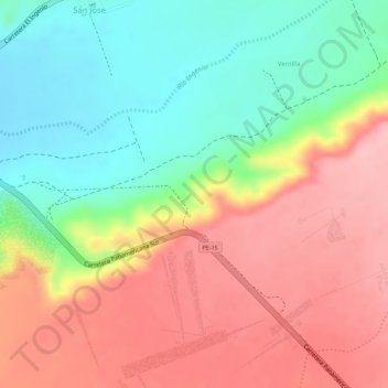 Nazca Lines topographic map, elevation, terrain