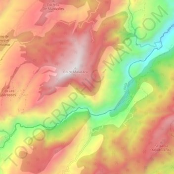 Guavio topographic map, elevation, terrain