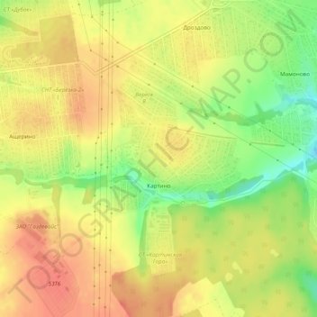 Картино topographic map, elevation, terrain