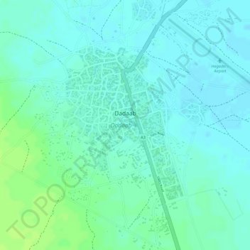 Dadaab topographic map, elevation, terrain