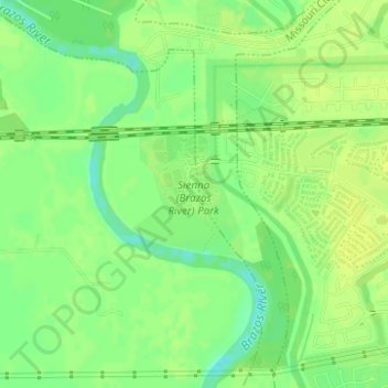 Sienna (Brazos River) Park topographic map, elevation, terrain