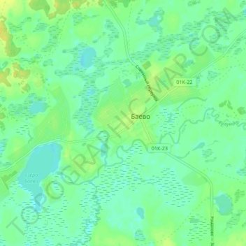 Bayevo topographic map, elevation, terrain