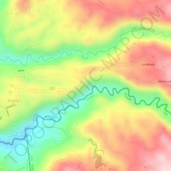 Perez Bajo topographic map, elevation, terrain