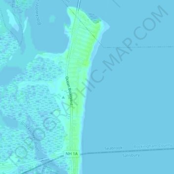 Seabrook Beach topographic map, elevation, terrain