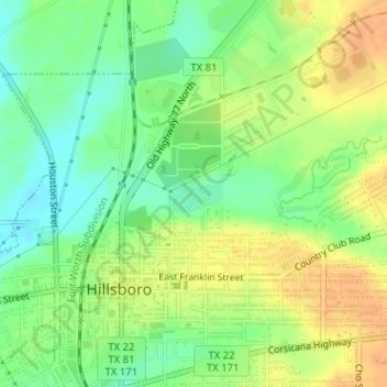 Hillsboro City Park topographic map, elevation, terrain