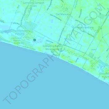 Kuala topographic map, elevation, terrain