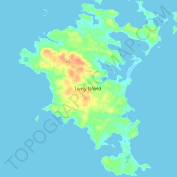 Lively Island topographic map, elevation, terrain