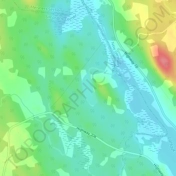 Lohnes Lake topographic map, elevation, terrain