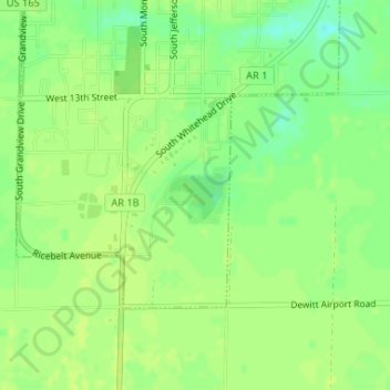 DeWitt City Park topographic map, elevation, terrain