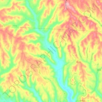 Meigs Creek topographic map, elevation, terrain