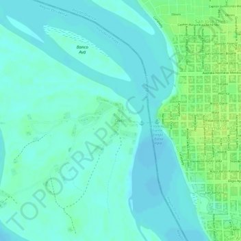 Chaco'i topographic map, elevation, terrain