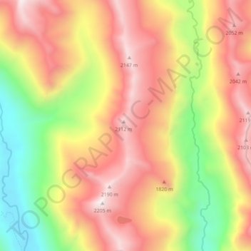 White Mountains topographic map, elevation, terrain