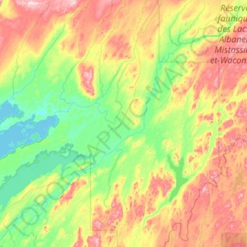 Rivière Témiscamie topographic map, elevation, terrain