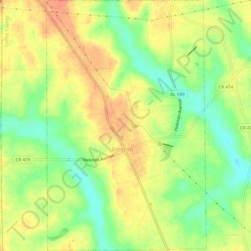 Kinston topographic map, elevation, terrain