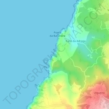 Praia do Caneiro topographic map, elevation, terrain