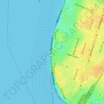 Shore Road Park topographic map, elevation, terrain