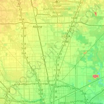 Halls Bayou topographic map, elevation, terrain