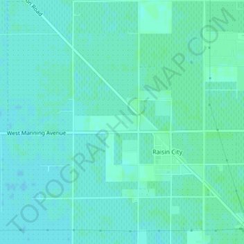 Raisin City topographic map, elevation, terrain
