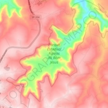 Parque Estadual Furnas do Bom Jesus topographic map, elevation, terrain