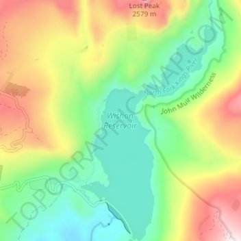 Wishon Reservoir topographic map, elevation, terrain