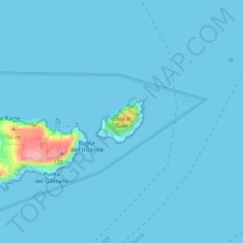 Isola di Gavi topographic map, elevation, terrain