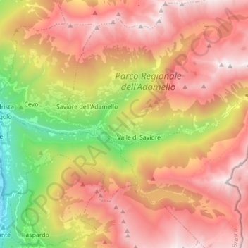 Valle di Saviore topographic map, elevation, terrain