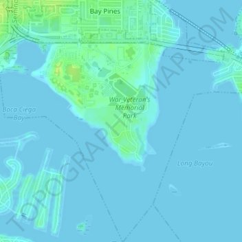 Bay Pines topographic map, elevation, terrain