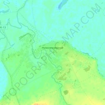 Нижнеозерное topographic map, elevation, terrain