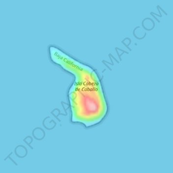 Isla Cabeza de Caballo topographic map, elevation, terrain