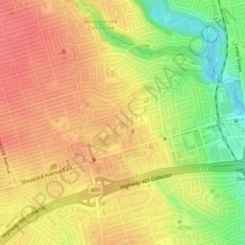 Hawksbury Park topographic map, elevation, terrain