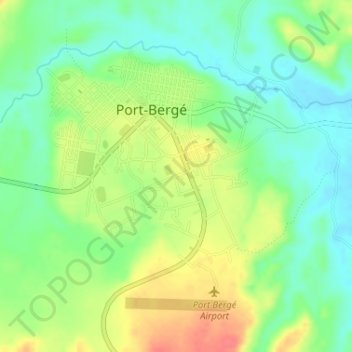 Port-Bergé (Boriziny) topographic map, elevation, terrain