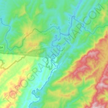 Tuirial topographic map, elevation, terrain