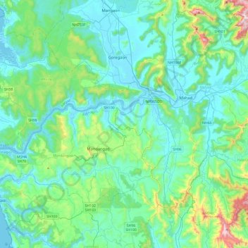 Savitri River topographic map, elevation, terrain