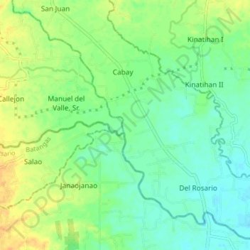 Malaking Tubig River topographic map, elevation, terrain