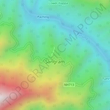Sangram topographic map, elevation, terrain
