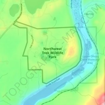 Northwest Trek Wildlife Park topographic map, elevation, terrain