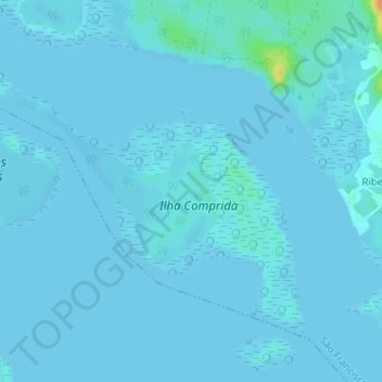 Ilha Comprida topographic map, elevation, terrain