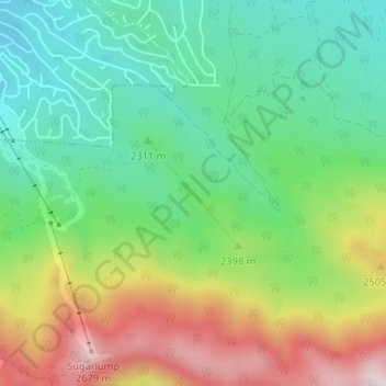 Moon Ridge topographic map, elevation, terrain