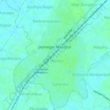 Jaynagar Majilpur topographic map, elevation, terrain
