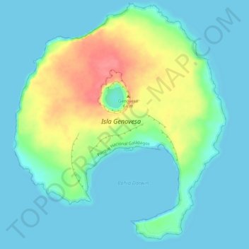 Isla Genovesa topographic map, elevation, terrain