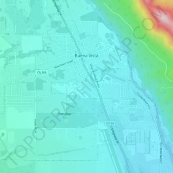 Buena Vista topographic map, elevation, terrain