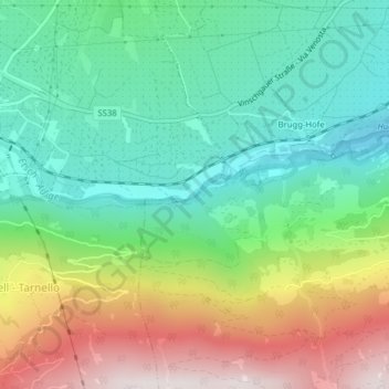 Etsch - Adige topographic map, elevation, terrain