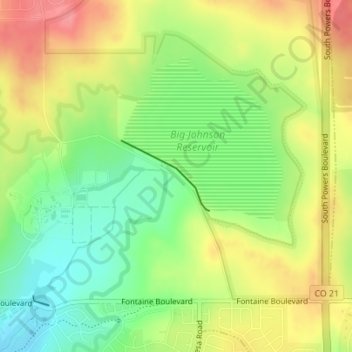Fountain Valley Number 2 Dam topographic map, elevation, terrain