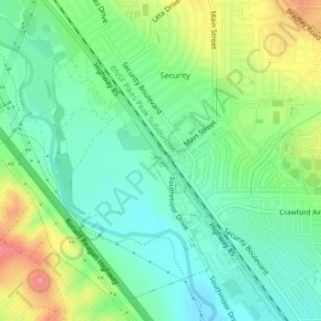 Fountain topographic map, elevation, terrain