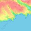 Porthcurno topographic map, elevation, terrain