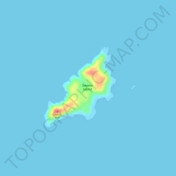 Savana Island topographic map, elevation, terrain